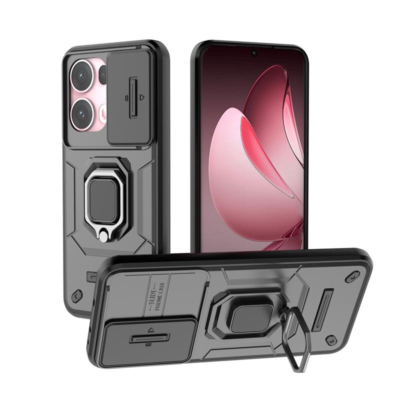 For OPPO Reno 13 Pro 5G Case Slide Lens Protect Shockproof Armor Phone Cases For OPPO Reno13 Pro Reno13Pro Ring Holder Cover