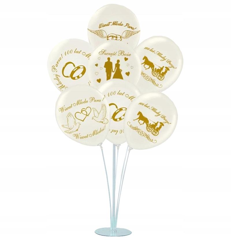Balloon Stand and 7 Wedding Balloons