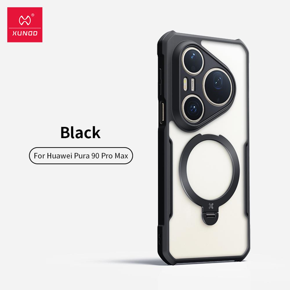 XUNDD Case for Huawei Pura 90 Pro Max Magnetic Kickstand Clear Shockproof Airbag Anti-Drop Cover with Full Camera Protection