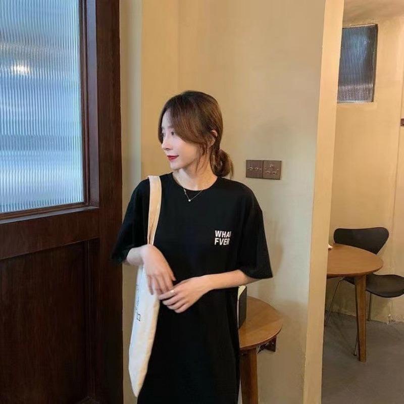 YYFS Женская мода лето весна 1/2 рукава О-образный вырез свободная талия повседневные платья