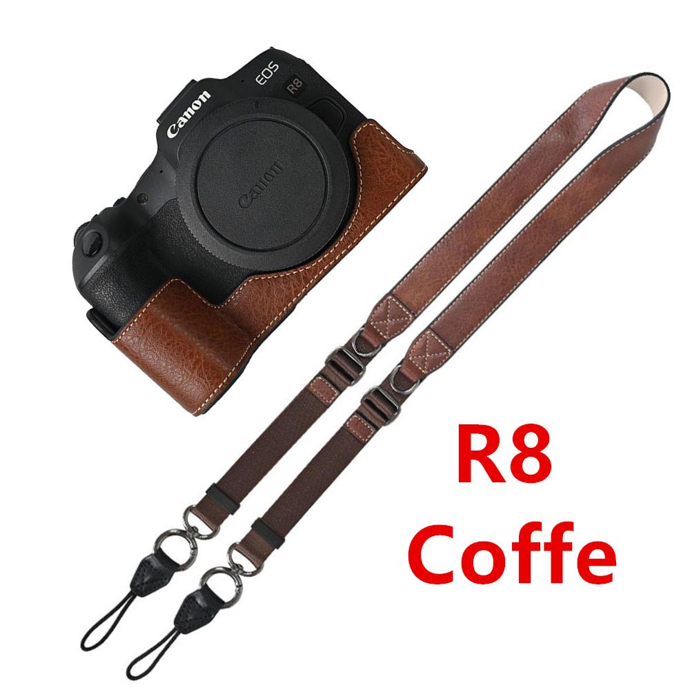 Получехол для камеры из ПУ кожи личи для Canon EOS R50V R50 R100 R8 R10 R5 R5II R6 R6II 200D 200DII SX70HS, чехол с плечевым ремнем