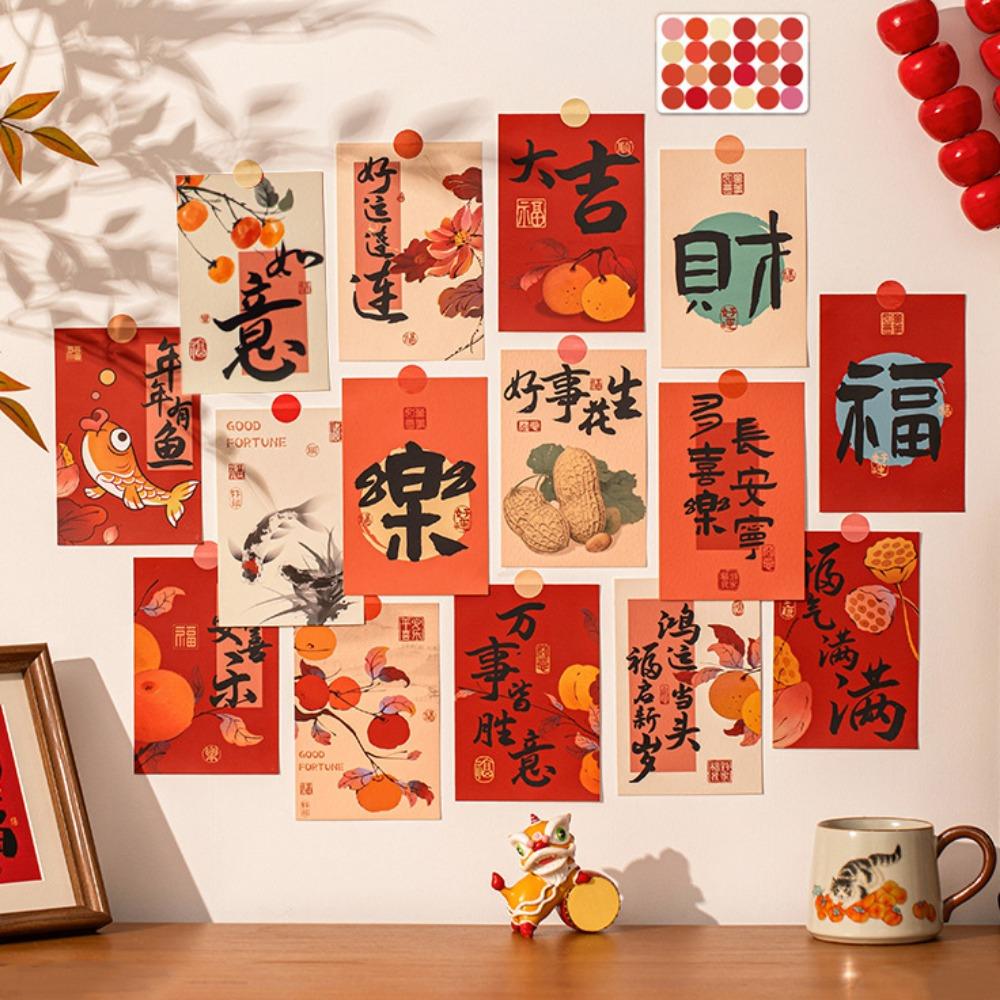 15pcs/set DIY Blessing Words Wall Stickers Cartoon Blessing Greeting Cards  Photo Props