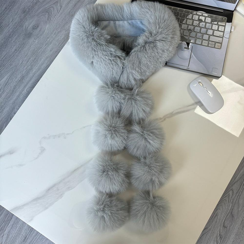 Warm Magnetic Imitation Fur Scarf Faux Rabbit Fur Women Winter Scarves Cute Plush Scarf For Girls