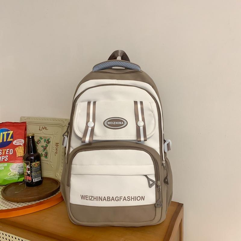 Студенческая школьная сумка, женский однотонный рюкзак для кампуса, рюкзак большой емкости