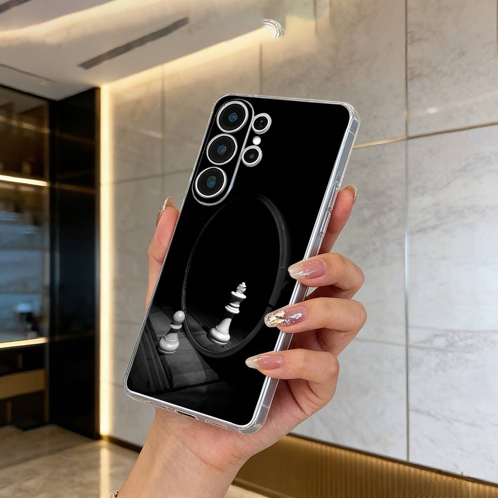 Крутая Чехол-Арт с Шахматами для Телефона Samsung S25, S24, S21, S22, S23, S30, Ultra, S20, Plus, Fe, Lite Прозрачная Крышка