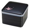 Japanese Lacquerware Mini Lunch Rounded with Origami Crane Design and Inner Two Box, 5-inch Corners, Black, (Black Interior) Lid, Tiers, H-150-46