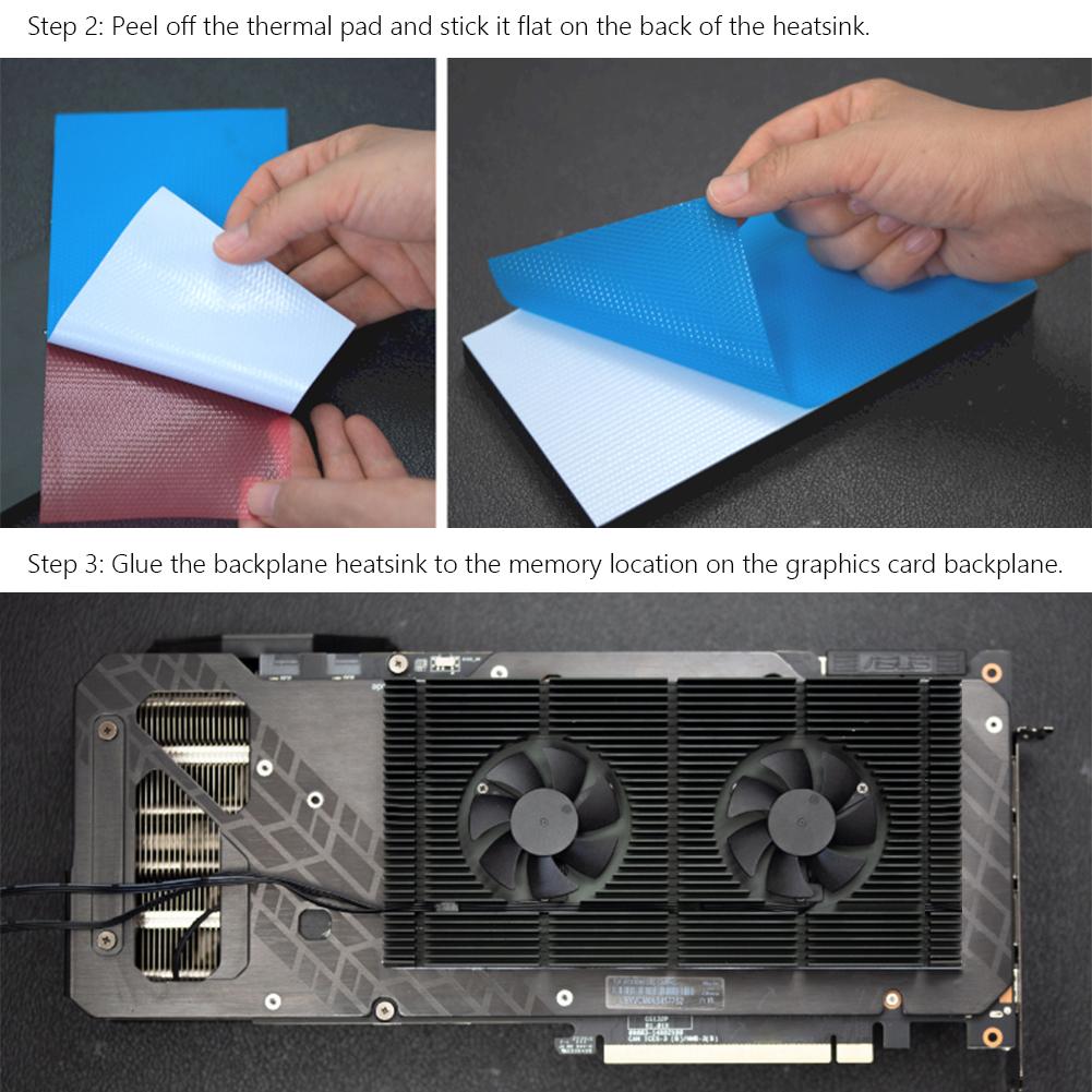 GPU Backplane Radiator Graphics Card Backplate Memory Cooler Heatsink Cooling Fan Panel DIY Gamer Cooler for RTX 3090 3080 3070