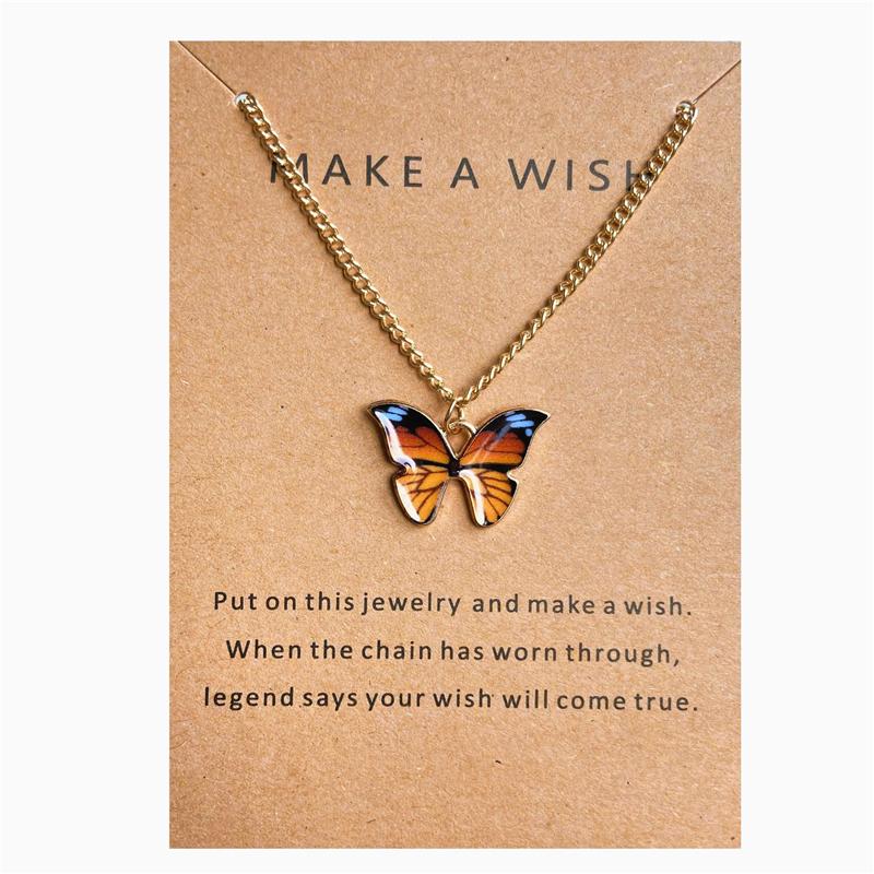 Ожерелье красивого цвета с изображением животных и бабочек Pendientes для женщин и девочек, очаровательное ожерелье из сплава, ювелирная цепочка, колье, подарки