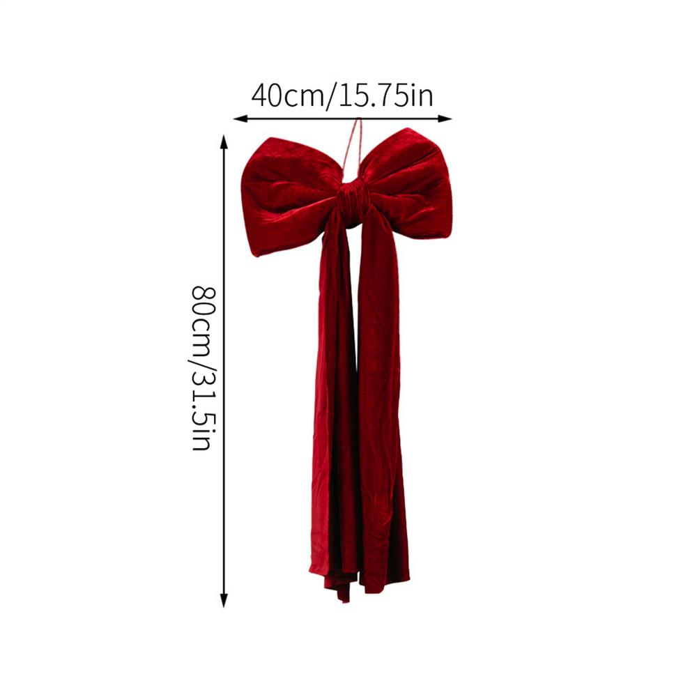 Bow Decorations Hangable Red Decorative Velvet Outdoor Decorations Bow Backdrop For Birthday Holiday Festival Event Celebration