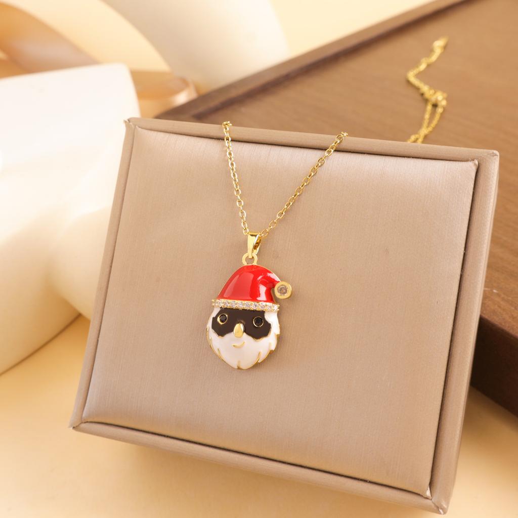 Necklace Female European and American Christmas Versatile Atmosphere Necklace Niche Design High-end Titanium Steel Accessories