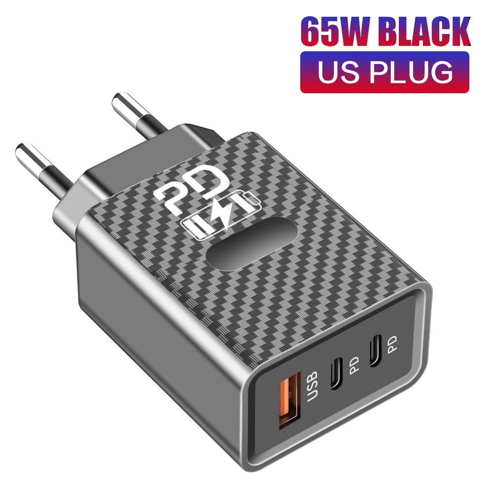65 Вт быстрое зарядное устройство USB C PD быстрая зарядка QC3.0 Type C телефон зарядное устройство адаптер для iPhone Samsung Xiaomi мобильные телефоны настенные зарядные устройства