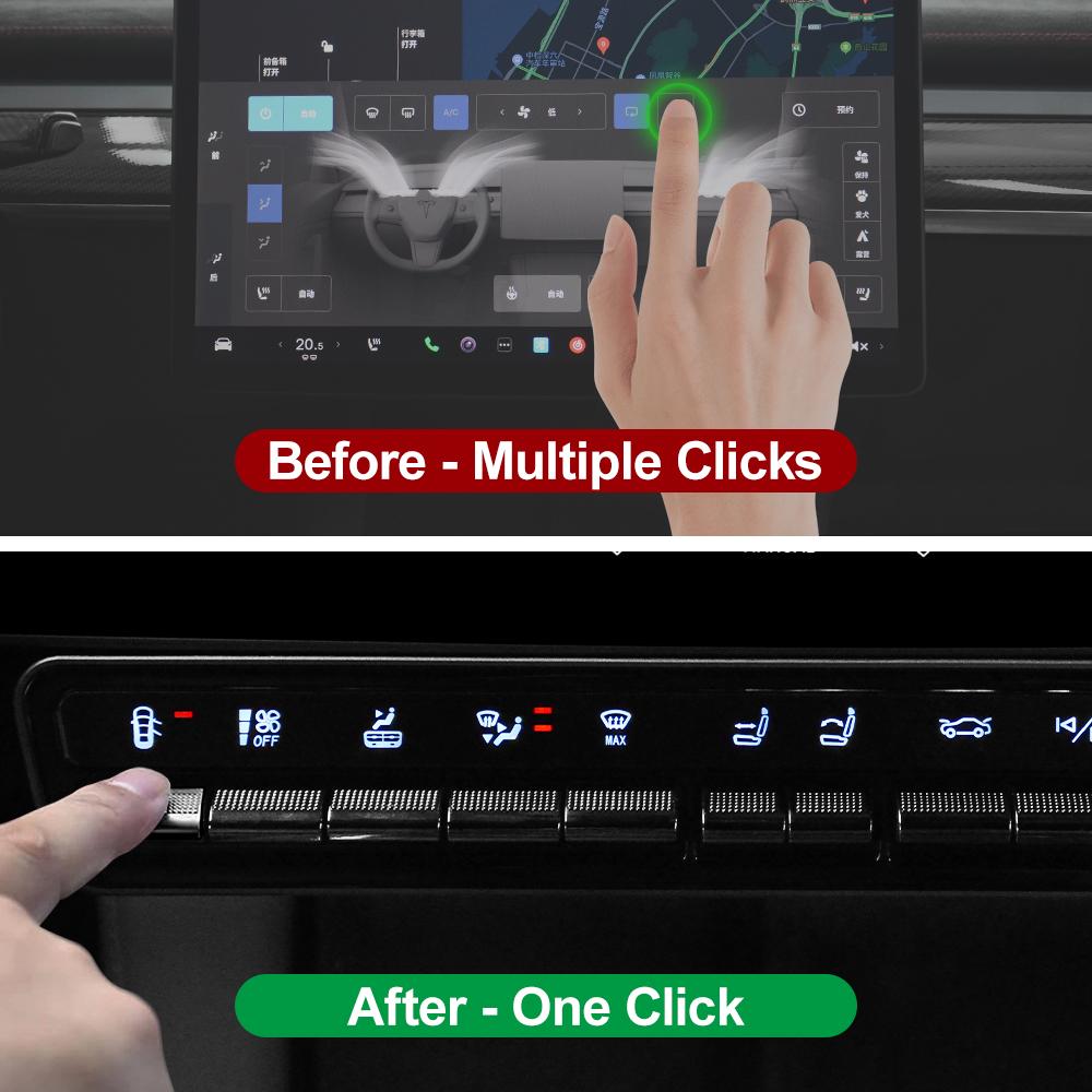 Upgrade Physical Buttons Smart Control Bar for Tesla Model 3 Y 2016 to 2025 Center Console Multifunction Panel Car Accessories