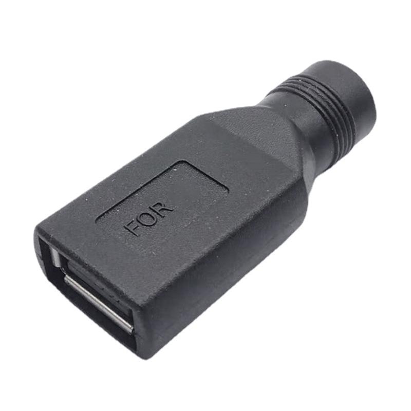 Портативный USB Папа/Мама к DC5.5x2.1мм Адаптер-конвертер Головка для преобразования питания Черный для различных марок ноутбуков