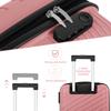 Travel Set of 2 Matching Suitcases with Luggage Hooks (14" + 20") Black Triangular Pattern, PP Material for Stylish