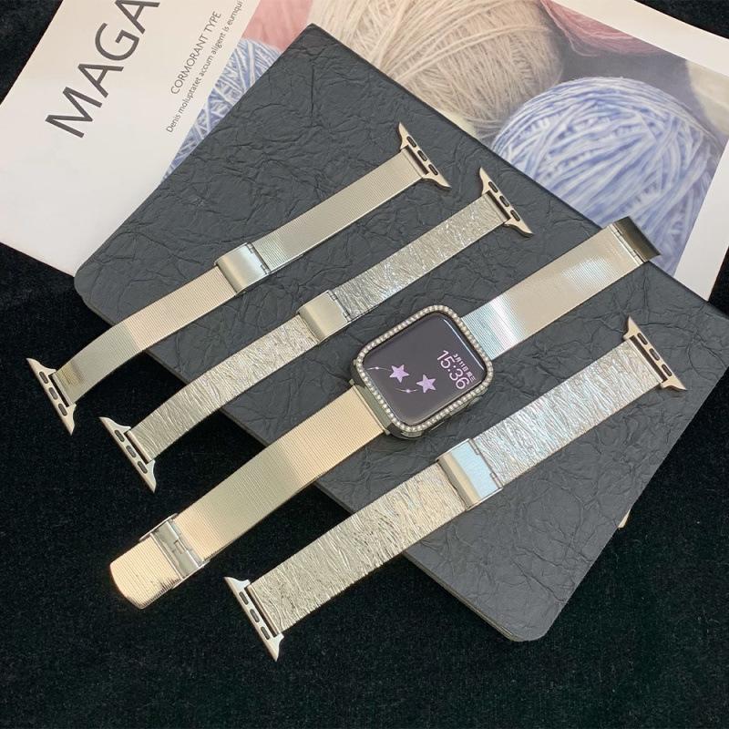 Ремешок для iWatch S10: Женский премиальный металлический ремешок для Apple Watch Series 9, 8, 7, 6, SE, 5