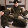 Men's Three-Layer Thickened Cotton Winter Pajamas - Warm, Simple, Luxury, and Suitable for Indoors and Outdoors.
