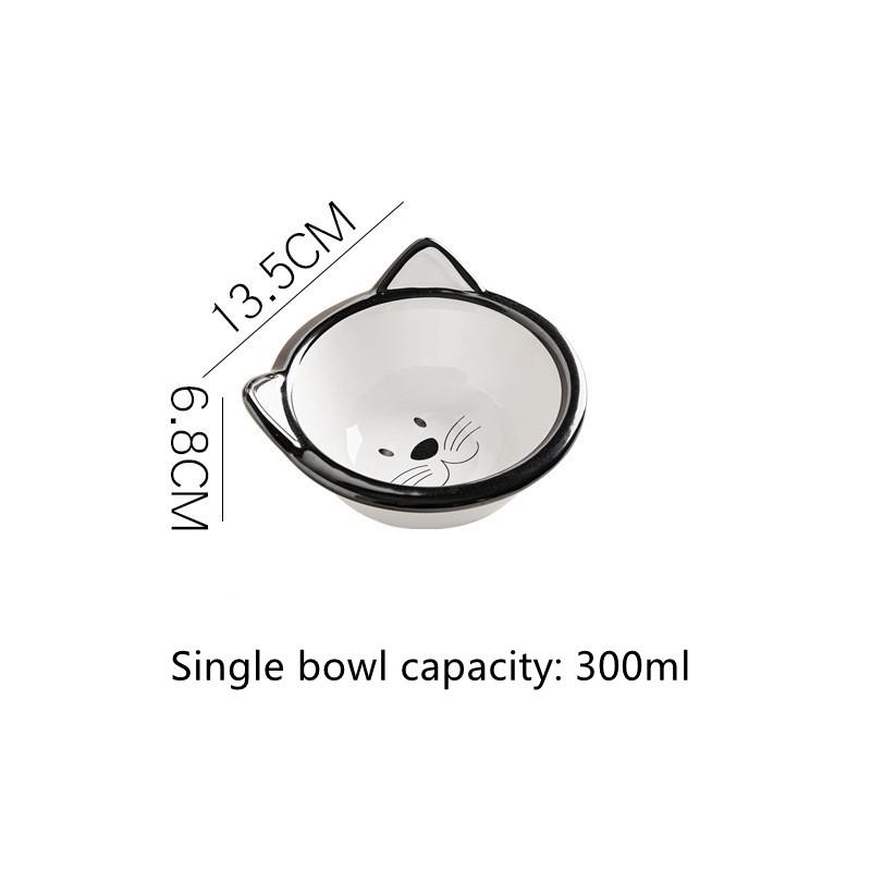 Cute Paw Print Cat Bowl Cartoon Pet Ceramic Bowl Iron Frame Double Bowl Dog Cat Universal High Quality Non-slip Bowl Pet Feeder