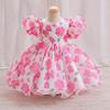 New Summer Girls' Printed Dress, Baby Fluffy Dress
