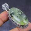 Prehnite Gemstone 925 Steling Silver Jewelry Pendant 2.25" J5l42
