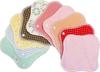 Sweet Cotton Japanese Cloth Organic Cotton Liners for Vaginal 10 Color and Pattern On Both Sides [Outlet Product] Napkins, Dishes, Pieces, (Mixed)