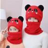 Fleece Kids Winter Hats Panda Warm Bonnet Scarf Fashion Children Beanie Caps  Outdoor