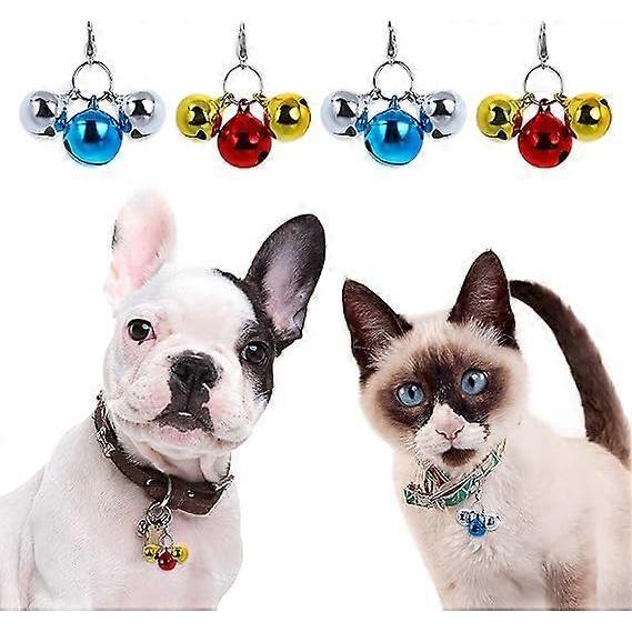 12 Bells Cat Dog Collar Bells, Jingle Bell for Cat Collar Dog Collar Charms Colourful Small Bells with Clasps Pet Collar Accessories Festival Party DI