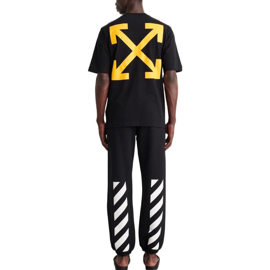 Off-White Футболка Diag Arrow Caravaggio Mercy Skate Tee, черные/белые мужские топы OMAA119C99JER0061001