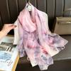 Silk Scarf for Women In Spring  Autumn and Winter  Middle-aged and Elderly Mothers Warm and Versatile  Super Large Scarf Literary Style Travel Scarf