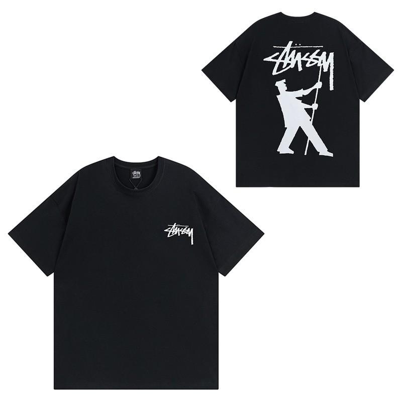 Mens Casual Short Sleeve Cotton T-Shirt With Letter Print Loose Fit Streetwear Style