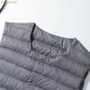 MUISHUYU Ultra-Light Inner Down Vest, 2-Way Neck, Men’s (M / Gray)