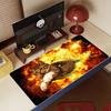 Расширенный игровой коврик для мыши 'Ракета-Кот', нескользящая поверхность стола, арт-принт 'Небесный Огненный Котенок', для игровых и офисных аксессуаров