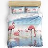 Nordic Style Pink Flamingo Duvet Cover Bed Bedding Set Home Textile Quilt Cover Pillowcases Bedroom Double Bedding Set No Sheet