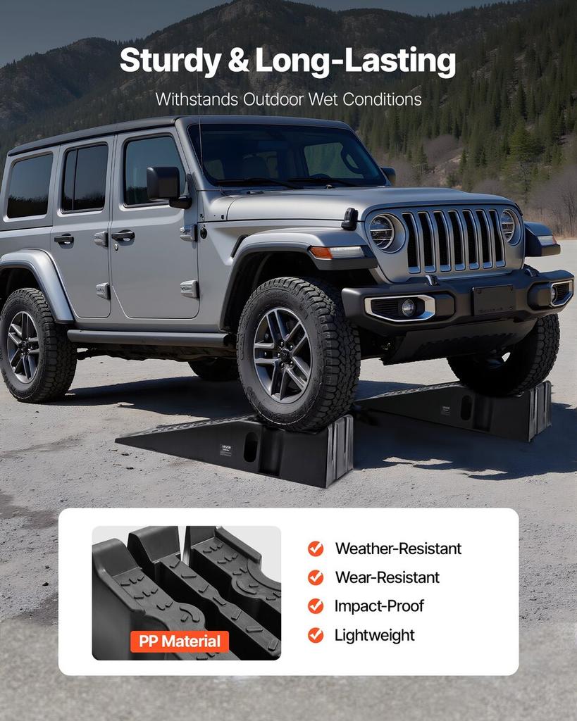 Car Ramps, 2 PCS 7257 kg GVW Capacity, 170 mm Lift Height, Portable High Profile Car Service Ramps for Home Garage Maintenance and Oil Changes, Heavy