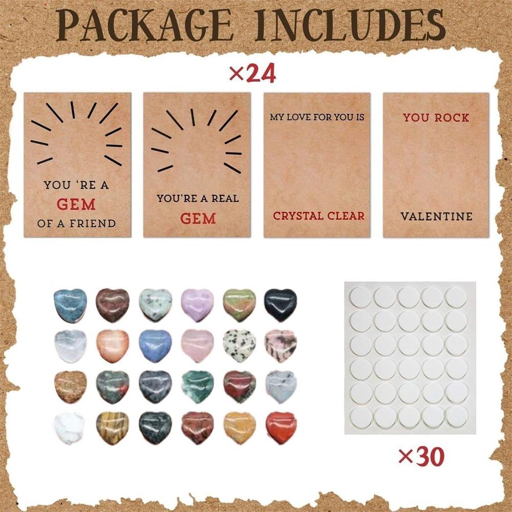 Durable Valentine's Day Love Hearts Valentines Day Gifts Heart Ornaments 24 Pack Valentines Cards