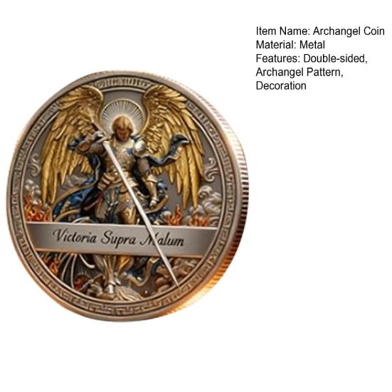1/2/3 шт. Двусторонняя коллекционная монета Архангела Металлическая резьба St. Сувенирная монета Святого Михаила Жетоны испытаний христианской веры Декорация Религиозный подарок