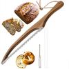 Wooden Handle Bread Bow Knives Bow Design Serrated Bread Cutter Wooden Bread Knives  Homemade Bread