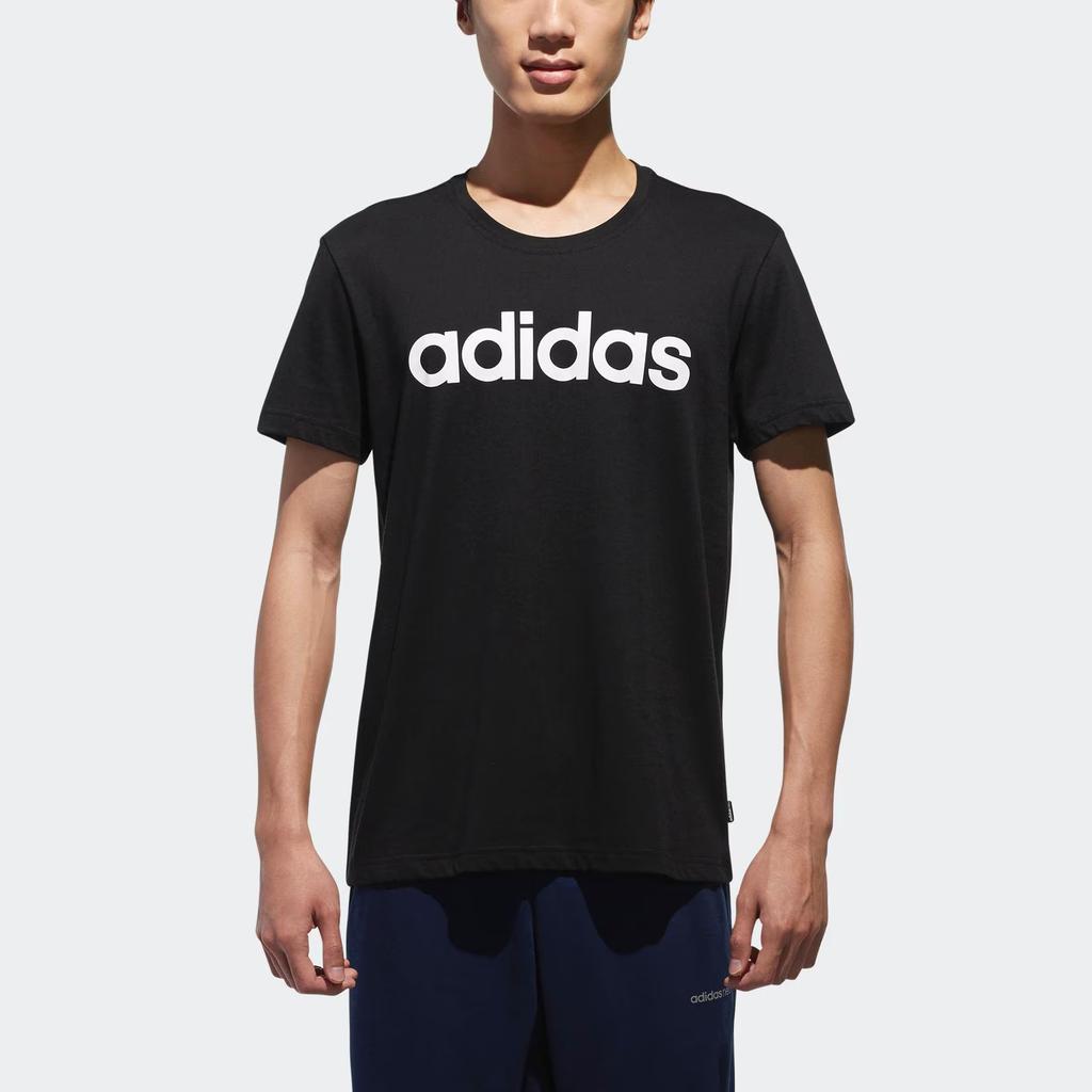 adidas Футболки Мужские Черные С Круглым Вырезом Умеренный Прямой Крой CV9315