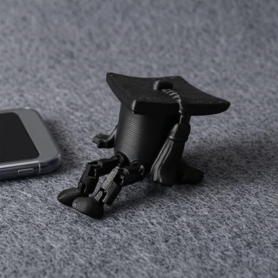 Миниатюрная фигурка выпускной шапочки, напечатанная на 3D-принтере, Маленькая фигурка выпускной шапки с болтающимися ножками для дома, полки, стола, Принадлежности для выпускной вечеринки