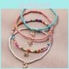 Strap Ankle Bohemian Set Star Moon Cactus Pendant Elastic Beaded Chain Foot