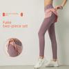 Women's High Waist Two-Piece Yoga Skirt Trousers with Pockets – Quick-Dry Running Tights
