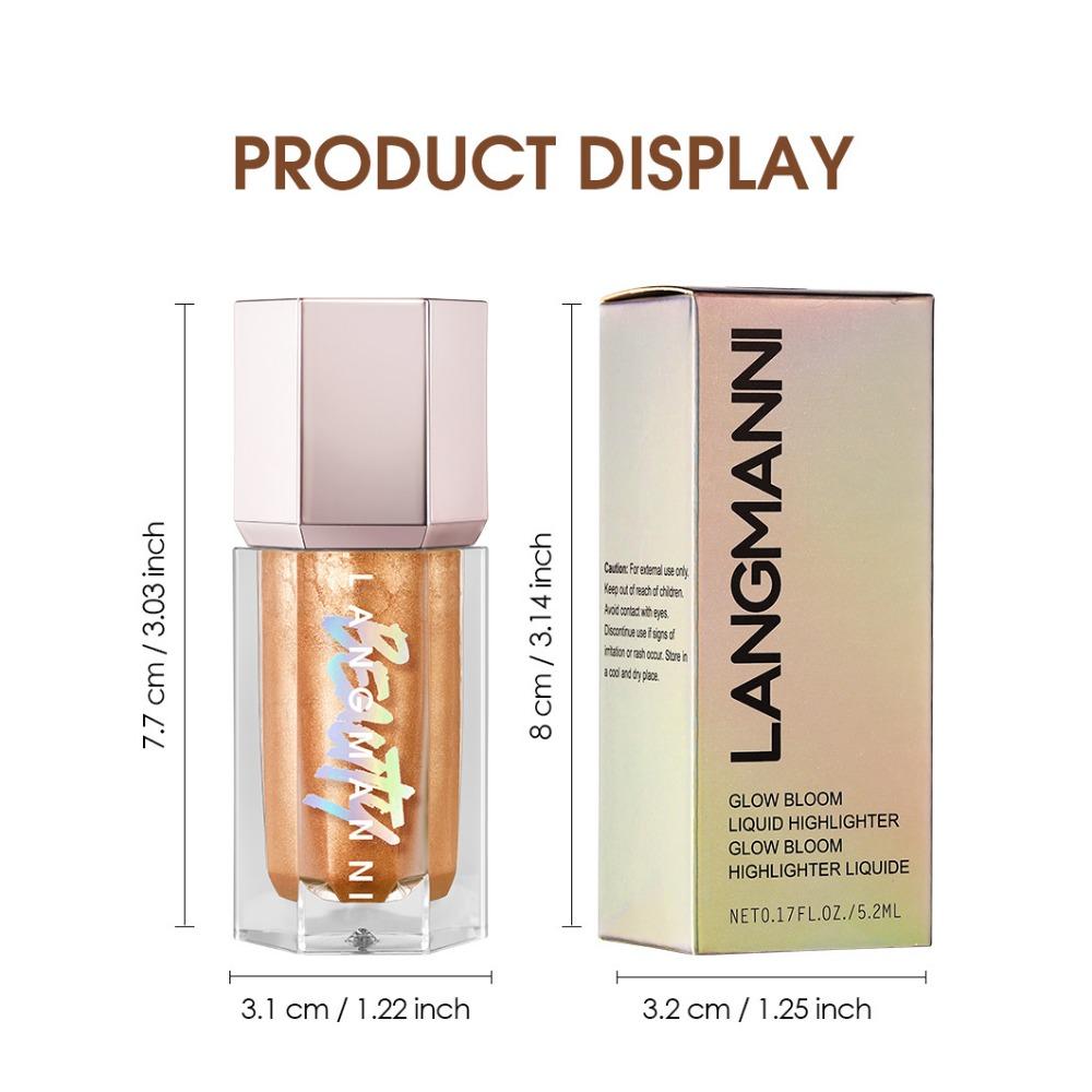 Langmanni Новые продукты наносятся на яркие жидкие жидкие блестки, монохромные, жемчужные, светлые, земные, цветные вспышки