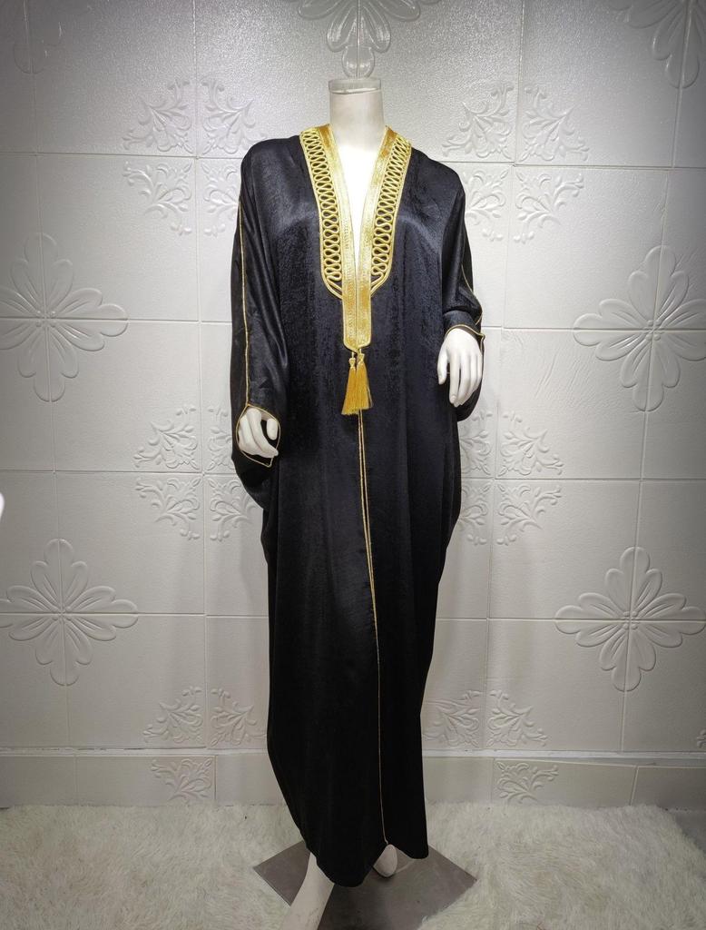Muslim Clothing Arab Dubai Turkey Bat Sleeve Robe Cardigan Abaya Long Muslim Women'S Clothing