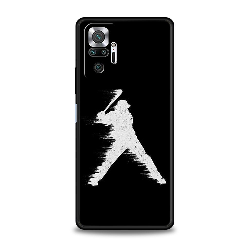 Чехол для телефона в стиле бейсбола для Xiaomi Redmi Note 14 13 5G 10 11 12 Pro Plus 4G 14C 13C 12C 10C Черный чехол