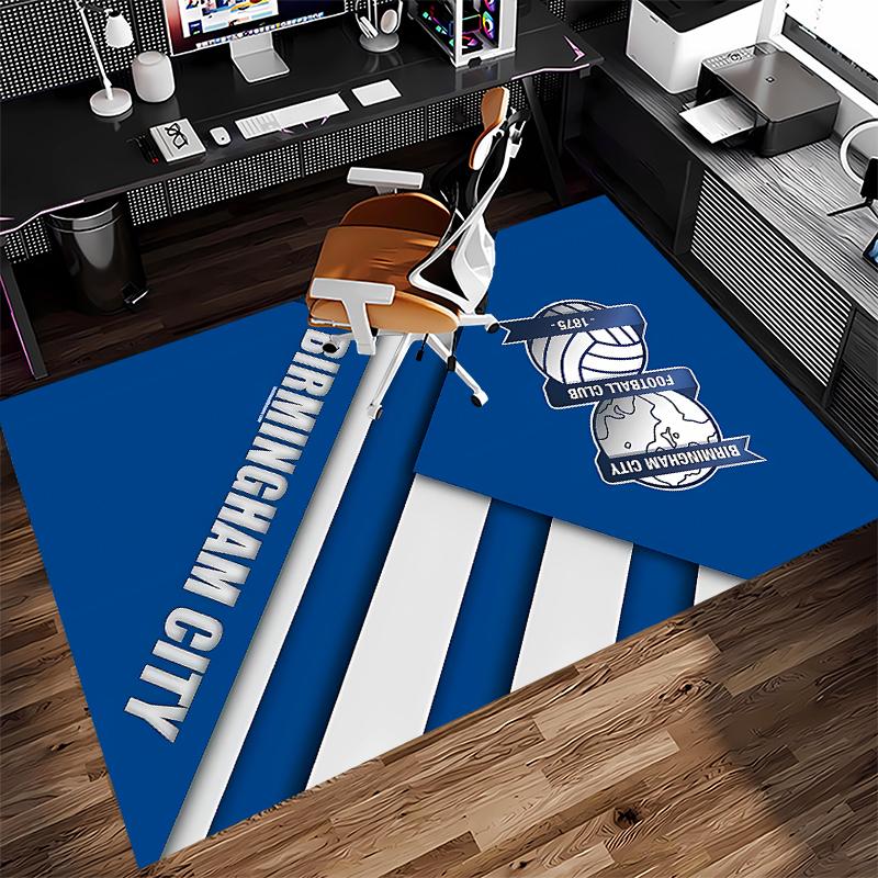 1pc BIRMINGHAM CITY LOGO Print Area Rug - Soft,Washable Non-Slip Indoor Mat for Office Chairs,Living Room,Home Office Decorative Rug