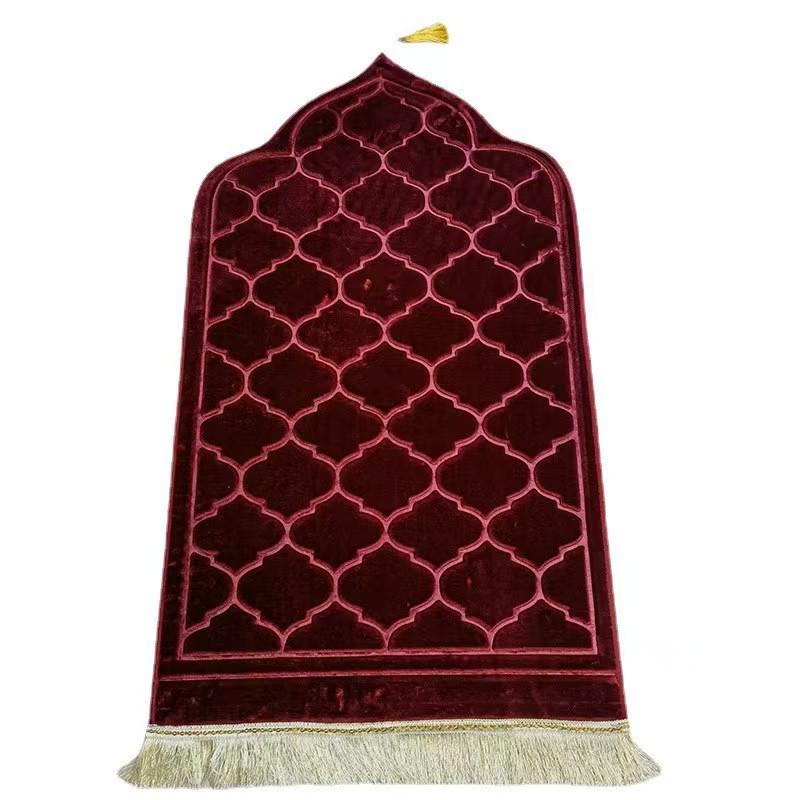 Cross-border Thick Raschel Prayer Mat with Irregular Embossed Design