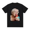 Creative and funny grandma licking red popsicle Tshirt cute grandma ice cream Tshirtcasual oversized Tshirt suitable for Unisex