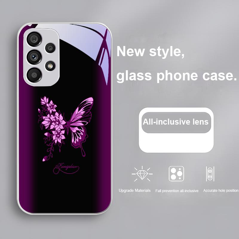 Verde Mariposa Для Samsung Galaxy Note 8 9 S10 Plus S20 S21 FE S23 Ultra A70 72 73 50 51 52 53 Закаленное Стекло Чехол для Телефона