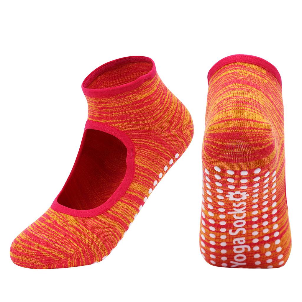 1 пара женских противоскользящих носков, дышащие силиконовые носки с открытой спиной в горошек, пилатес Barre, домашнее спортивное нижнее белье для танцев в помещении