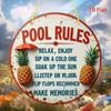 Vintage Metal Tin Sign Pool Rules Wall Decor for Home Bar Man Cave Gift