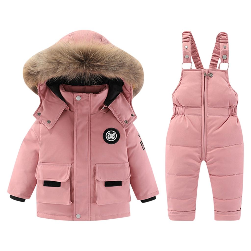 Children's Winter Two-piece Padded Jacket With Warm Padded Jacket Overalls